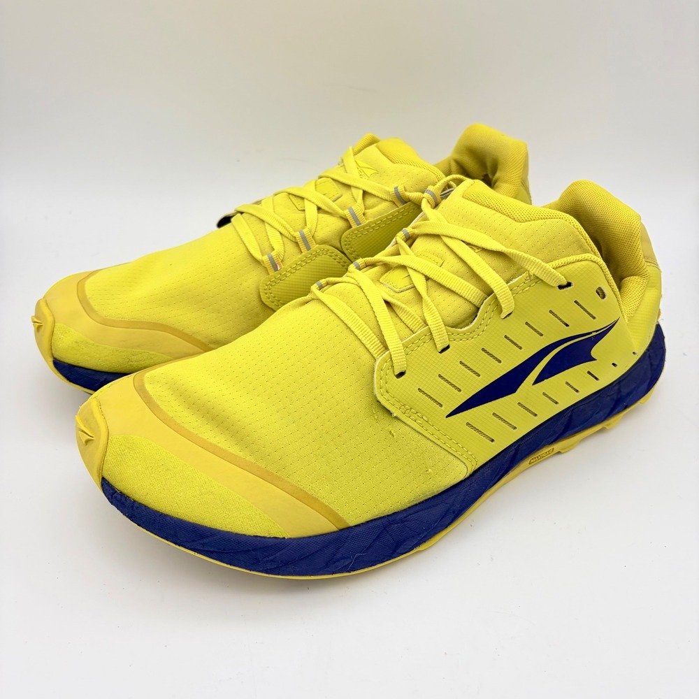 Altra Superior 5 Trail Running Shoes Yellow Blue Mens 10 Zero Drop Barefoot Feel